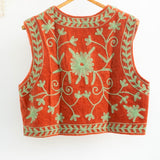 Orange Velvet Gilet