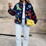 Velvet Embroidered Jacket –  Midnight Blue