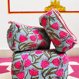 Phool Bagh - Travel & Makeup Pouch (Set of 3)