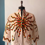 Multicolour Sun Embroidered Velvet Jacket