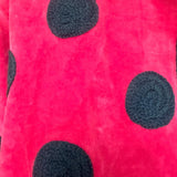Charcoal Pink Magenta Polka Dot Velvet Jacket