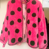 Olive Polka Dot Velvet Jacket