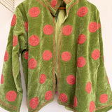 Peach Polka Dot Velvet Jacket