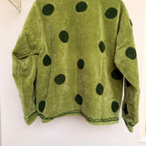 Forest Green Polka Magenta Velvet Jacket