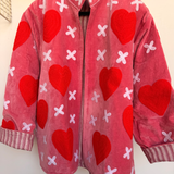 Velvet Embroidered Jacket – Red Hearts
