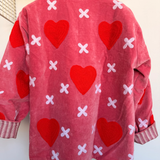 Velvet Embroidered Jacket – Red Hearts