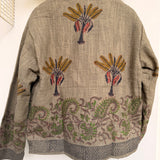 Grey Palm Block print Jacket