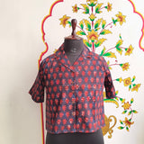 Midnight Indigo Printed Shirt - Boxy Resort Shirt