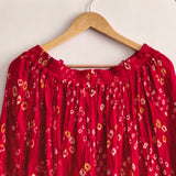Red Hand Bandhej Skirt