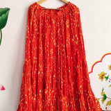 Orange Hand Bandhej Skirt
