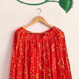 Orange Hand Bandhej Skirt