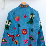 Velvet Embroidered Jacket – Blue Shoe