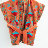 Velvet Embroidered Jacket – Sunset Garden Sleeveless