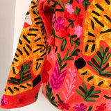Velvet Embroidered Jacket – Orange Tiger
