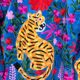 Velvet Embroidered Jacket – Royal Blue Tiger
