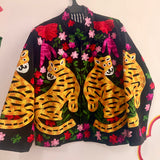 Velvet Embroidered Jacket – Black Tiger