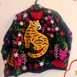 Velvet Embroidered Jacket – Black Tiger