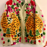 Velvet Embroidered Jacket – Pistachio Tiger