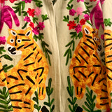 Velvet Embroidered Jacket – Pistachio Tiger