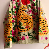 Velvet Embroidered Jacket – Pistachio Tiger