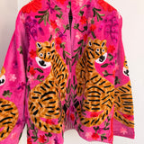 Velvet Embroidered Jacket – Pink Tiger