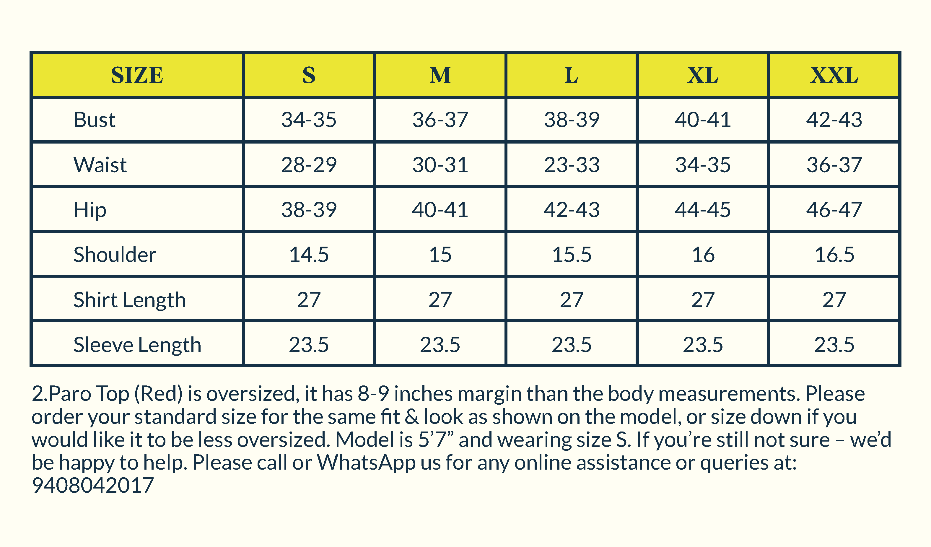 Size Chart Image