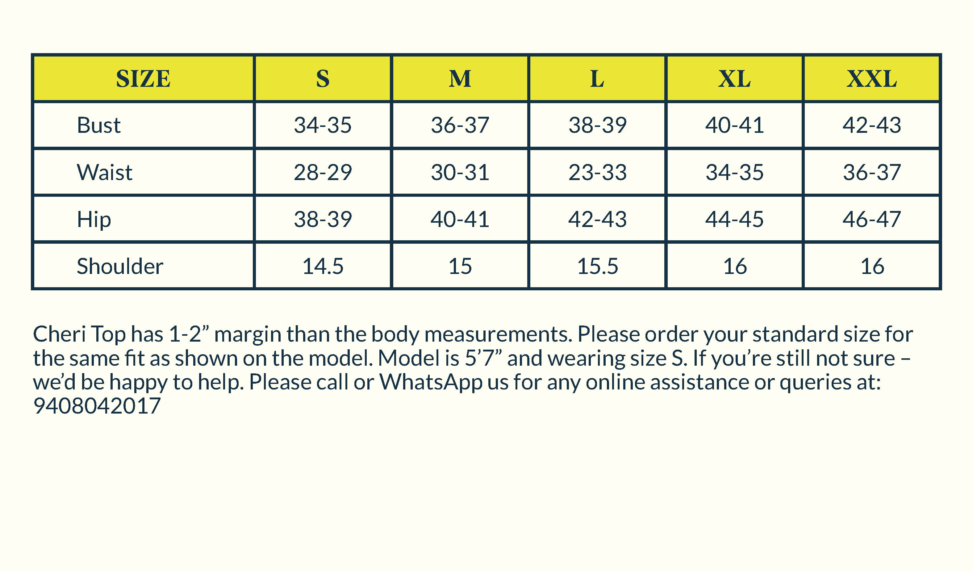 Size Chart Image