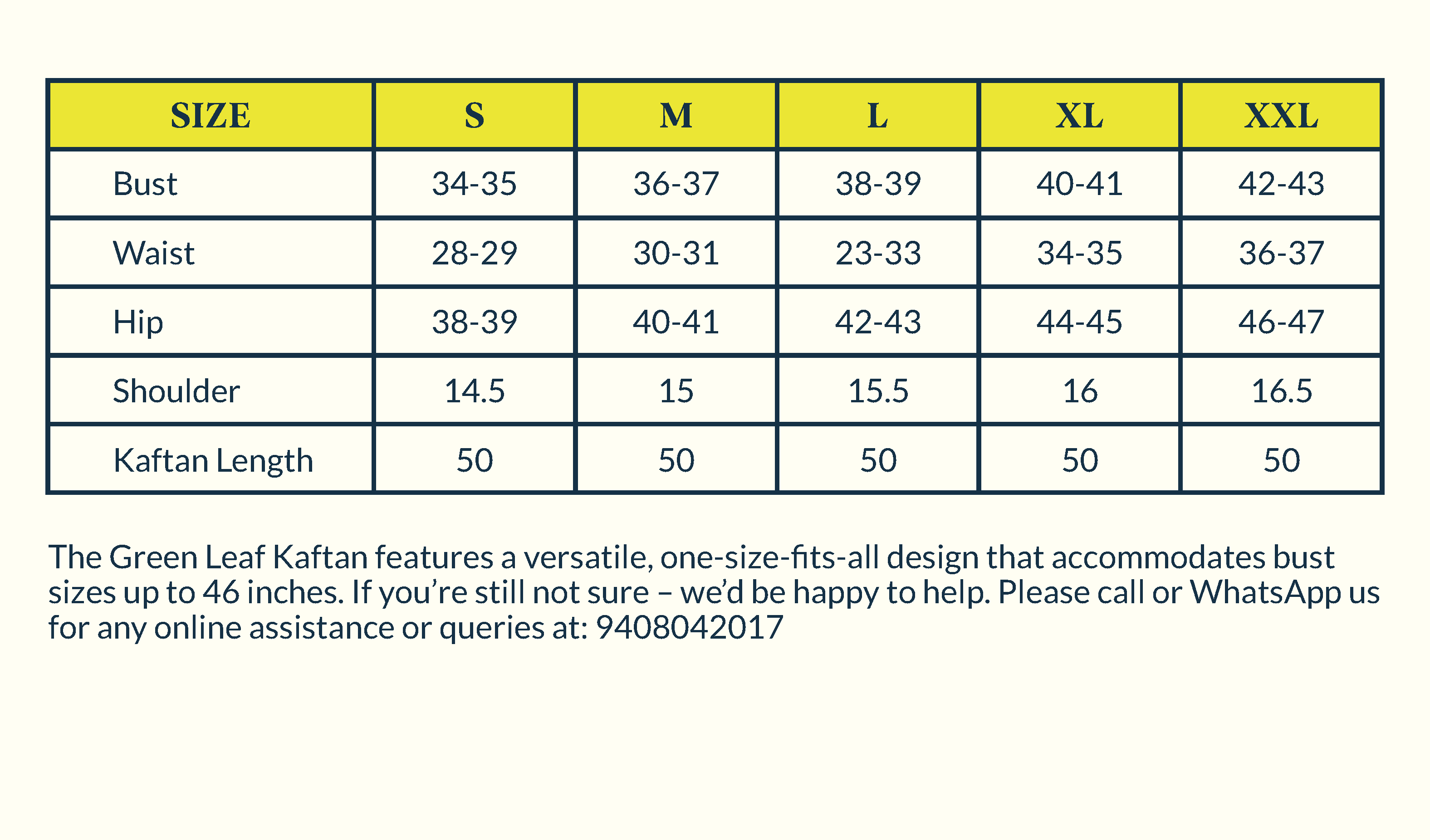 Size Chart Image