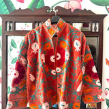 Velvet Embroidered Jacket –  Orange Garden