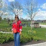 Velvet Embroidered Jacket – Red Shoe